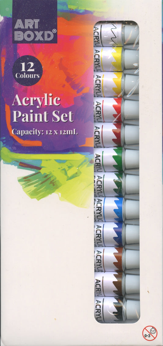 Acrylic Paint Set - 12 colours - 12ml each