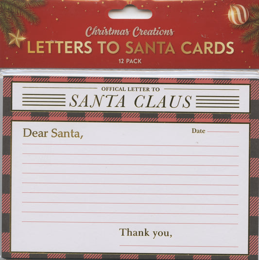 Letters to Santa Cards - 12 pack