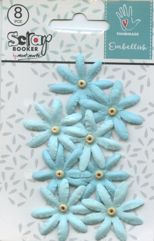 Mont Marte Handmade Embellishments - Cynthia Blooms Blue 8pk