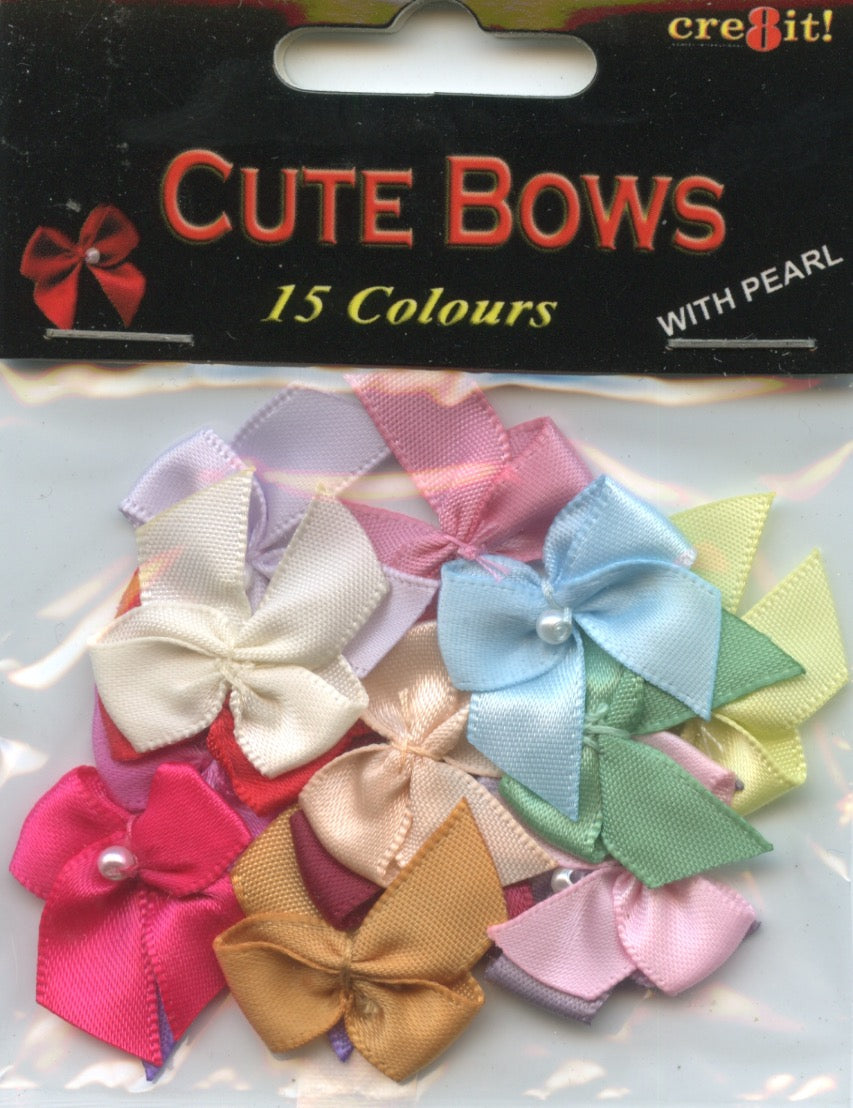 Cute Bows with pearls - Ready to use - 15 Colours