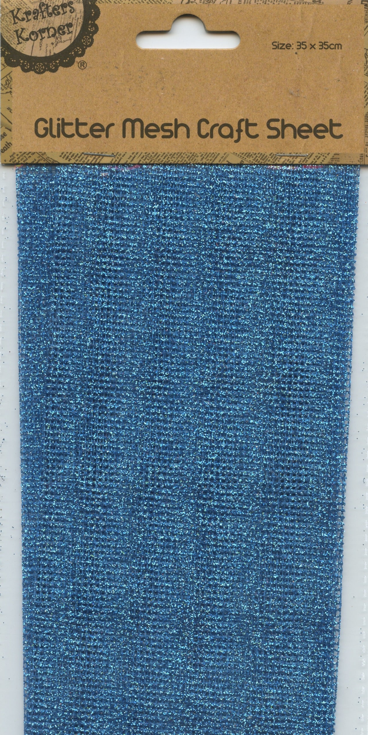 Glitter Mesh Craft Sheet 35cm x 35cm - Blue