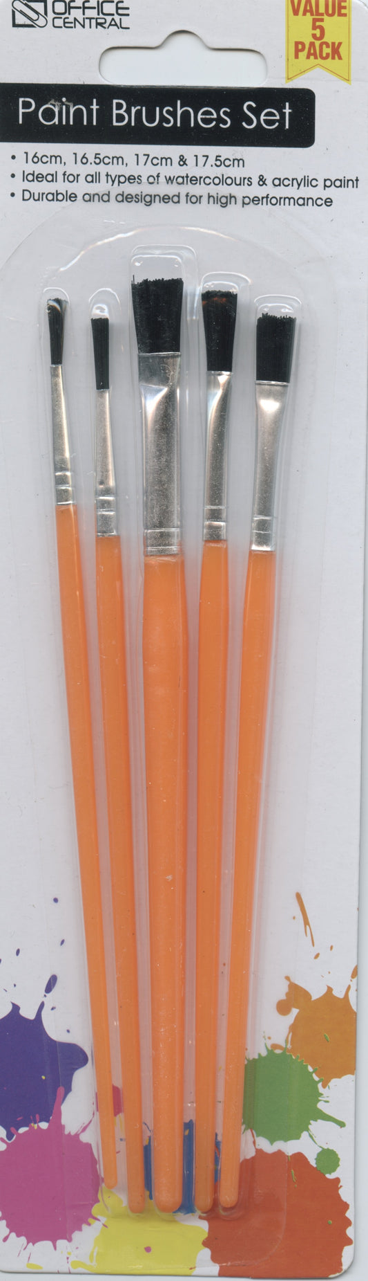 Paint Brush set - 5 pack - Orange