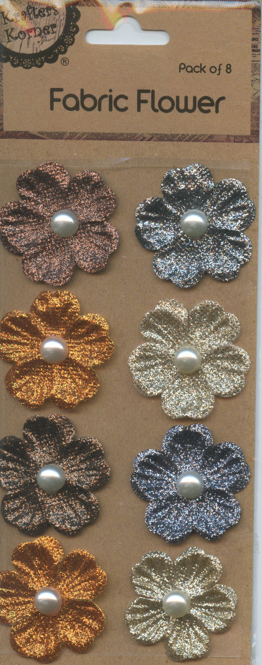 Craft Fabric Flowers - 4 Colours - Pack #2