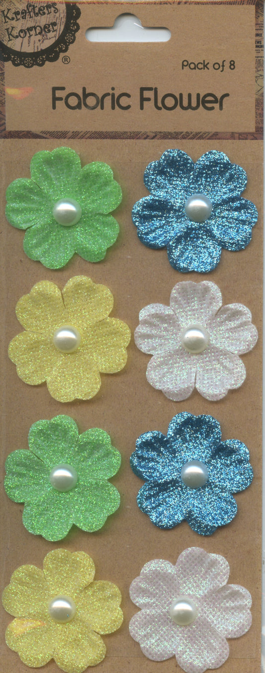 Craft Fabric Flowers - 4 Colours - Pack #3
