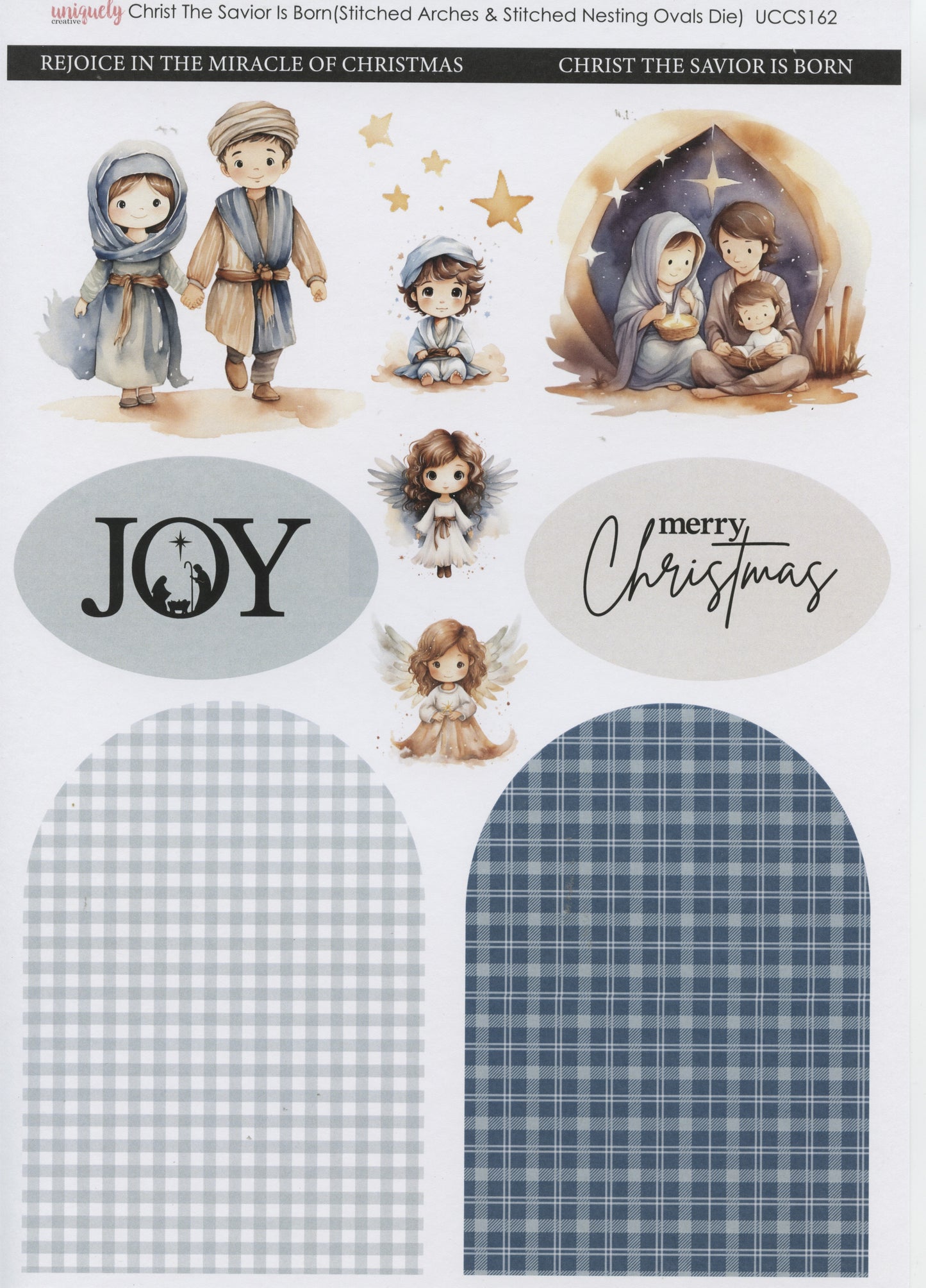 Cutout Card Toppers - Christ The Saviour is Born - 1 sheet