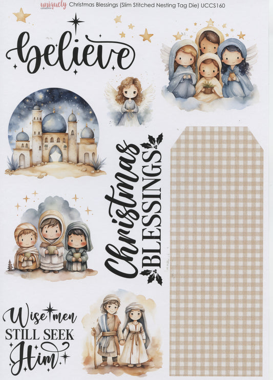 Cutouts Card Toppers - Christmas Blessings -  1 sheet