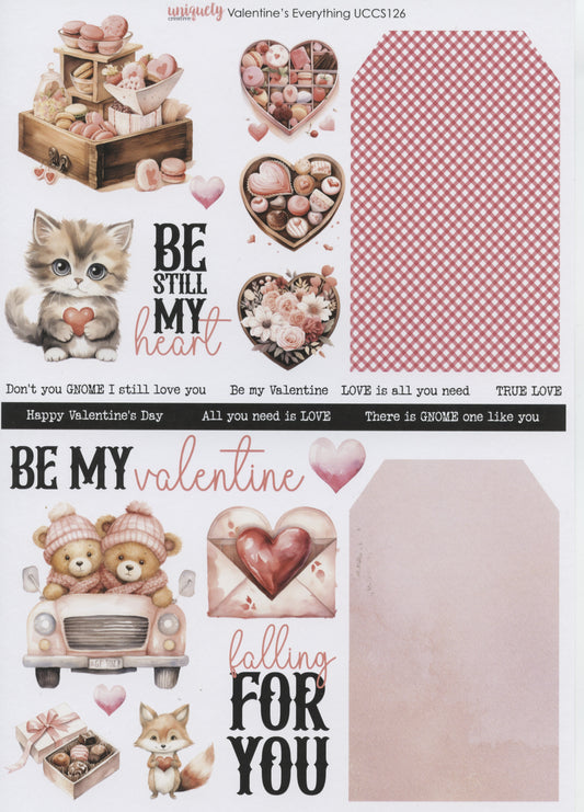 Cut-a-parts Card Toppers - Valentine's Everything - 1 sheet