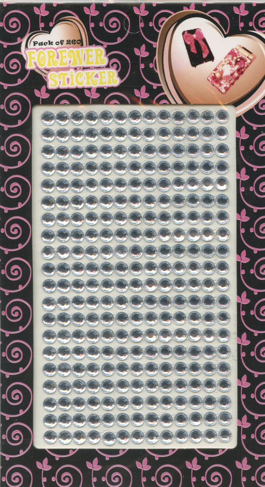 Rhinestone Stickers - Silver - 260 pc - 5mm