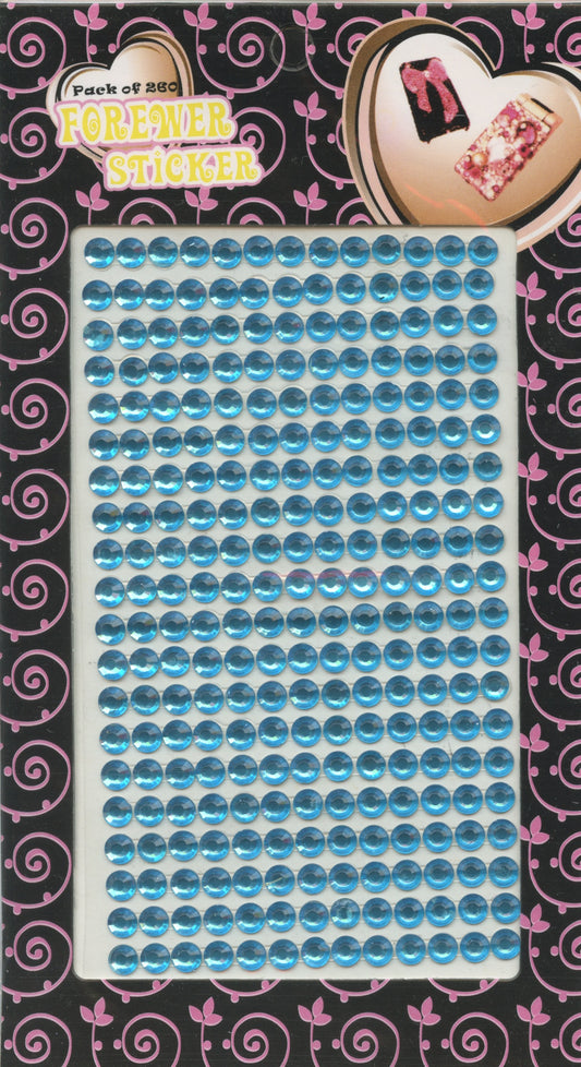 Rhinestone Stickers - Blue - 260 pc - 5mm