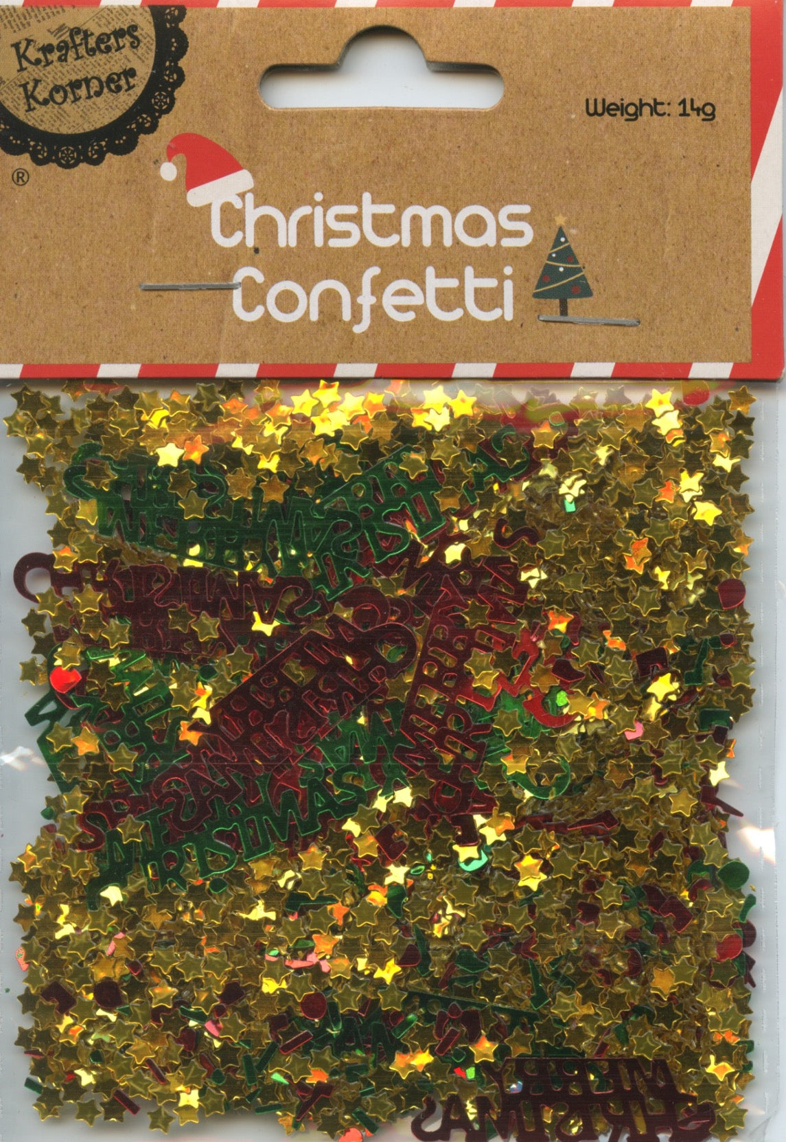 Christmas Confetti - Gold Stars and Merry Christmas