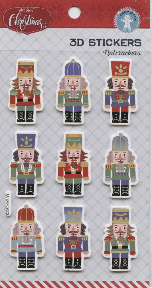 3D Stickers Christmas - Nutcrackers - 9pc