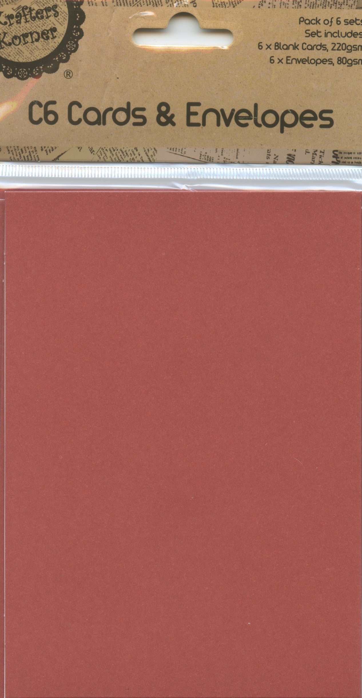 C6 Cards and Envelopes - Burgundy - 6 sets