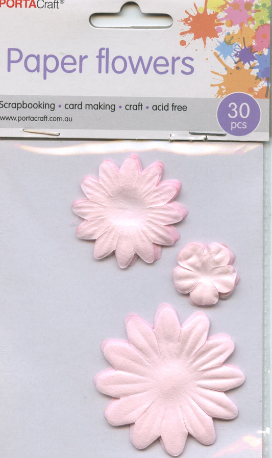 Paper Flowers - 3 Sizes - Pale Pink - 30 pieces