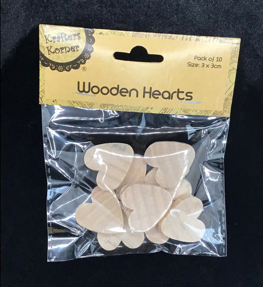 Wooden Heart - 10 pack