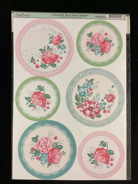 Hobby House - Chantilly Rose Floral - Card Toppers