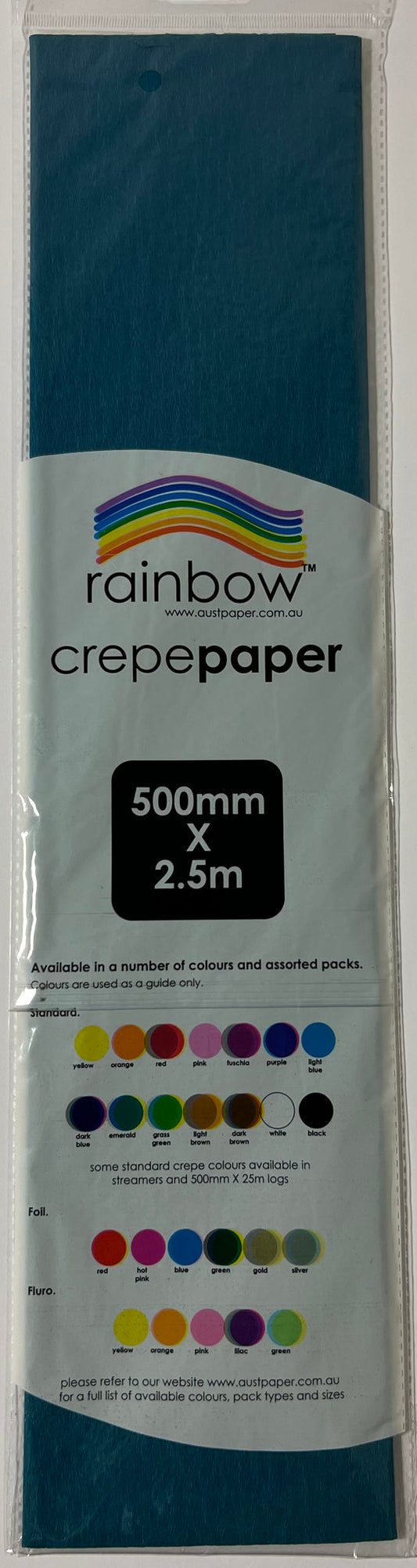 Crepe Paper - Emerald (Teal) - 500mm x 2.5m - One Sheet