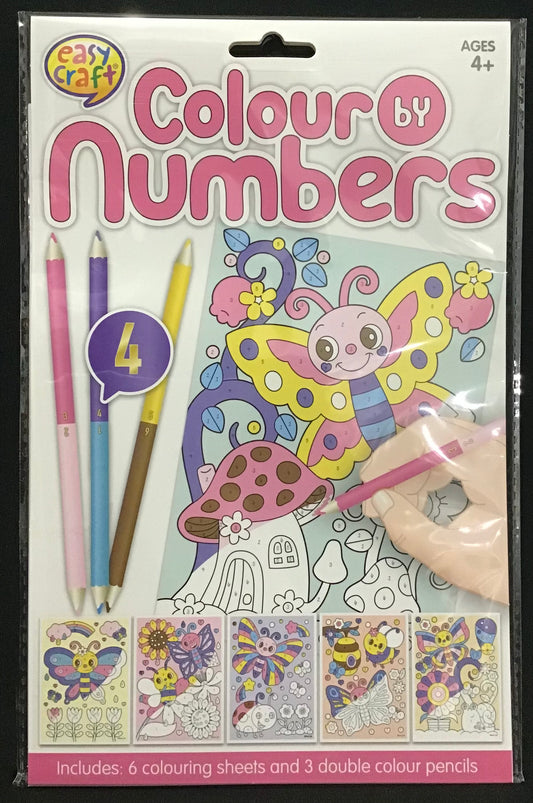 Colour by Numbers - Butterflies and Bees - 6 pk