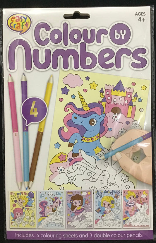 Colour by Numbers - Fantasy - 6 pk