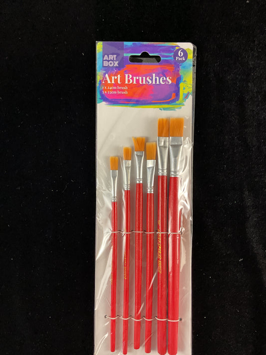 Art Box - Art/Paint Brushes 6pk - Red Handles