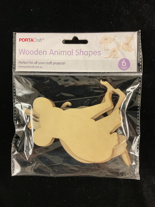 Wooden Animal Shapes Aussie Animals Pk 6