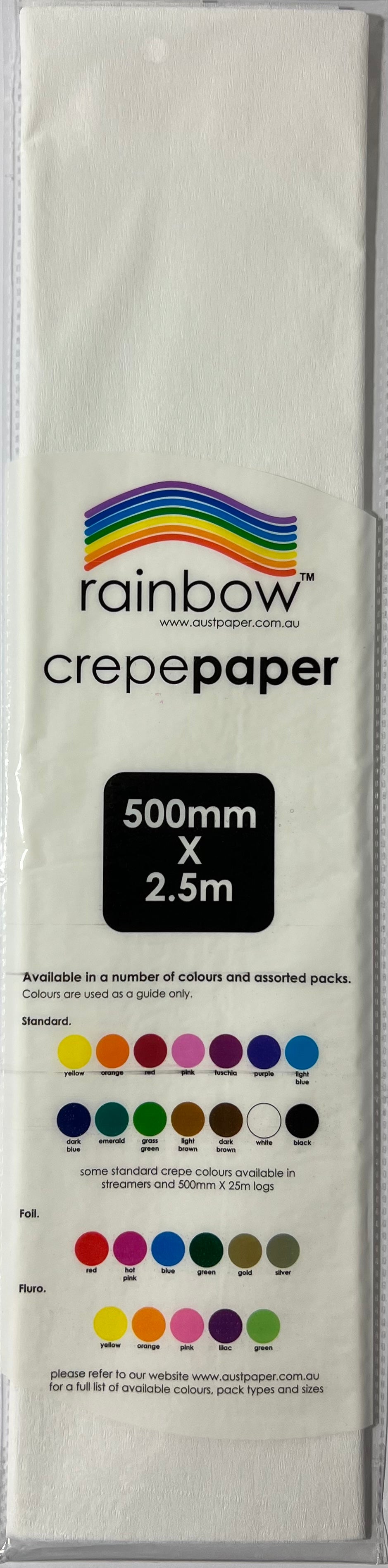 Crepe Paper - White - 500mm x 2.5m