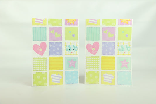 Wrapping Paper Sheets 2x Patches in Pastel Colour Theme 70cm x 50cm