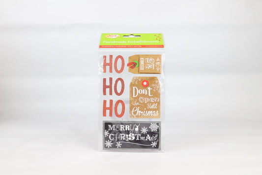 Porta Craft Handmade Embellishments Ho Ho Ho 9pc