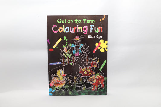 Colouring Fun Black Pages - Out on the Farm