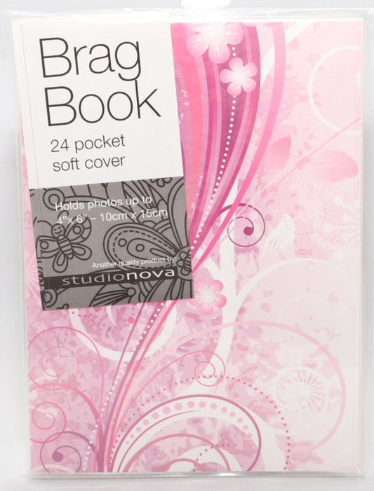 Brag Books 24 Pocket Soft Cover- Pink Paisley