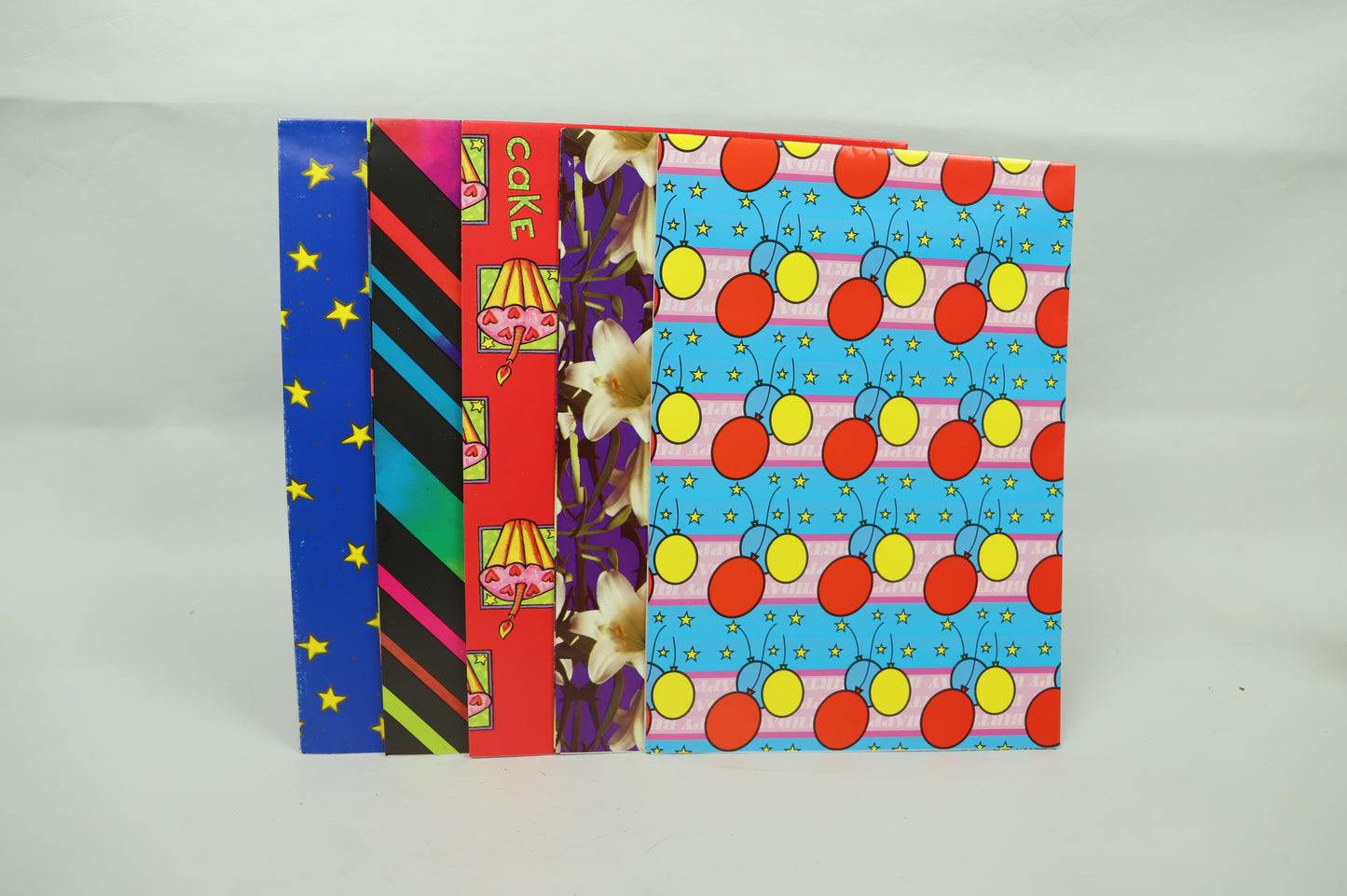 5 x Wrapping Paper 50cm x 70cm - Assorted Designs in picture - Pack #2