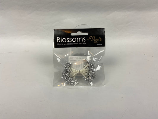 Blossoms Flower Stamens - Silver 144 pc