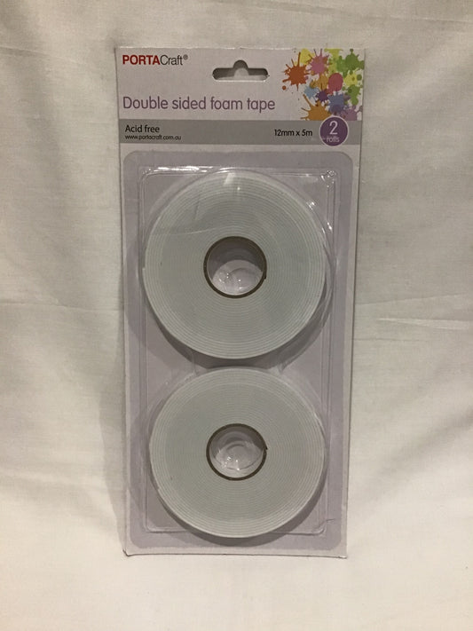 Double sided foam tape - 2 rolls - 12mm x 5m