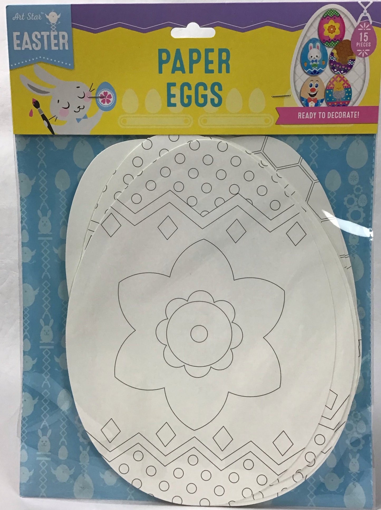 Easter - Paper Eggs - 5 Designs - 15 Pack