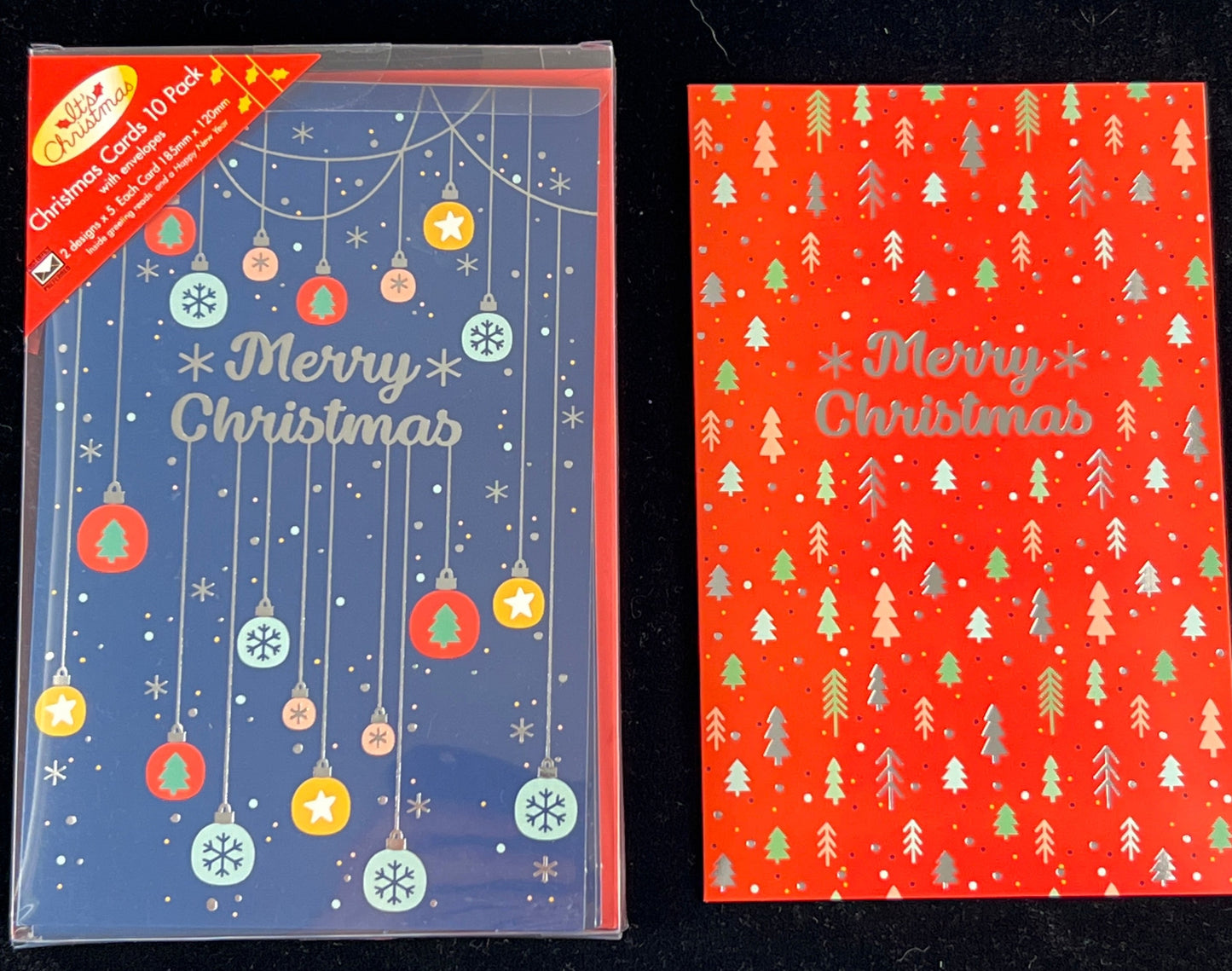 Christmas Cards - 10 Cards/10 Envelopes - 2 Designs - Pack #1