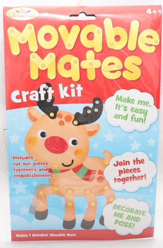 Christmas Movable Mates Craft Kit - Reindeer - Makes 1