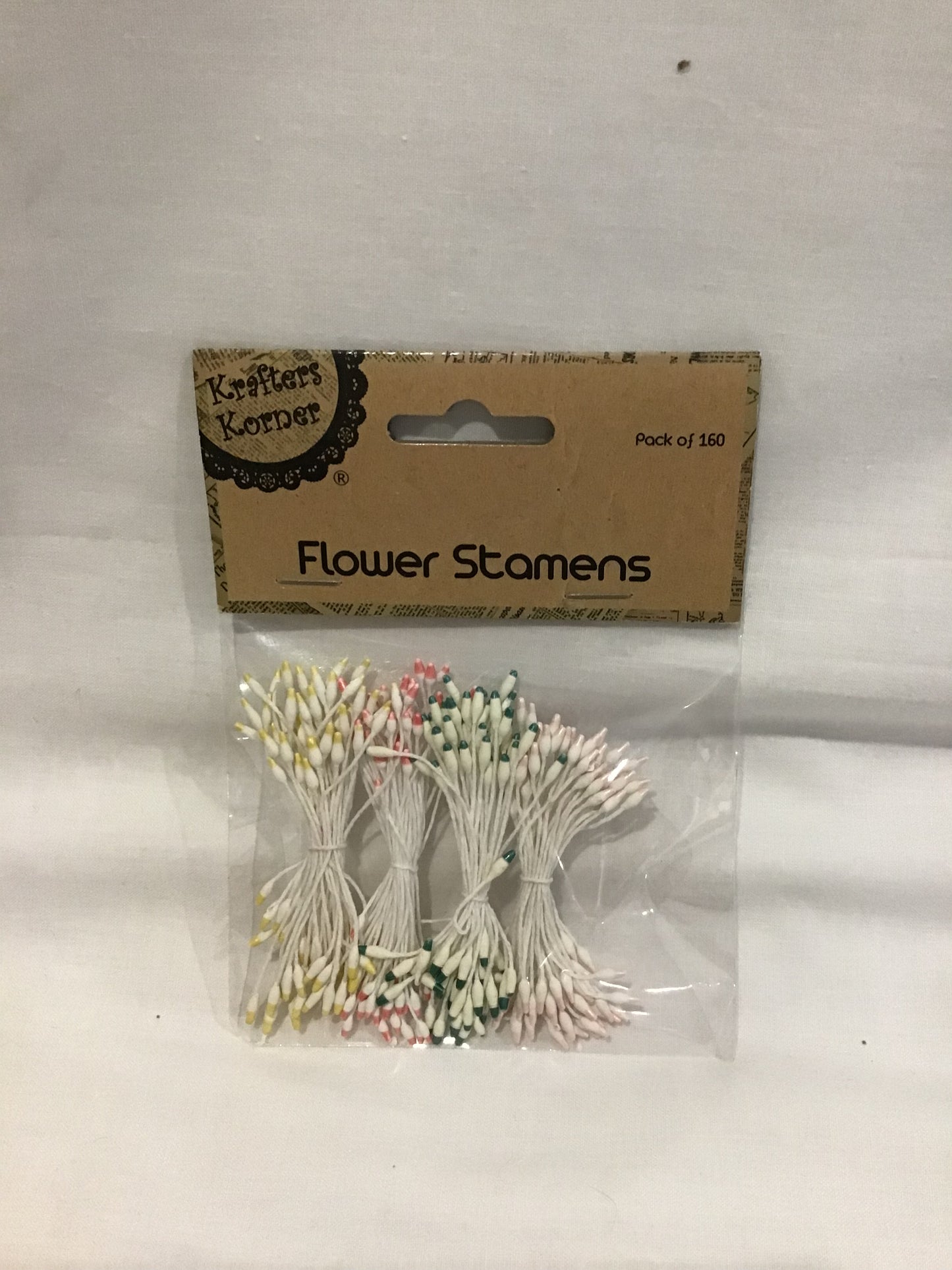 Krafters Korner Flower Stamens - Cream/White Tipped #6 - 160 pc