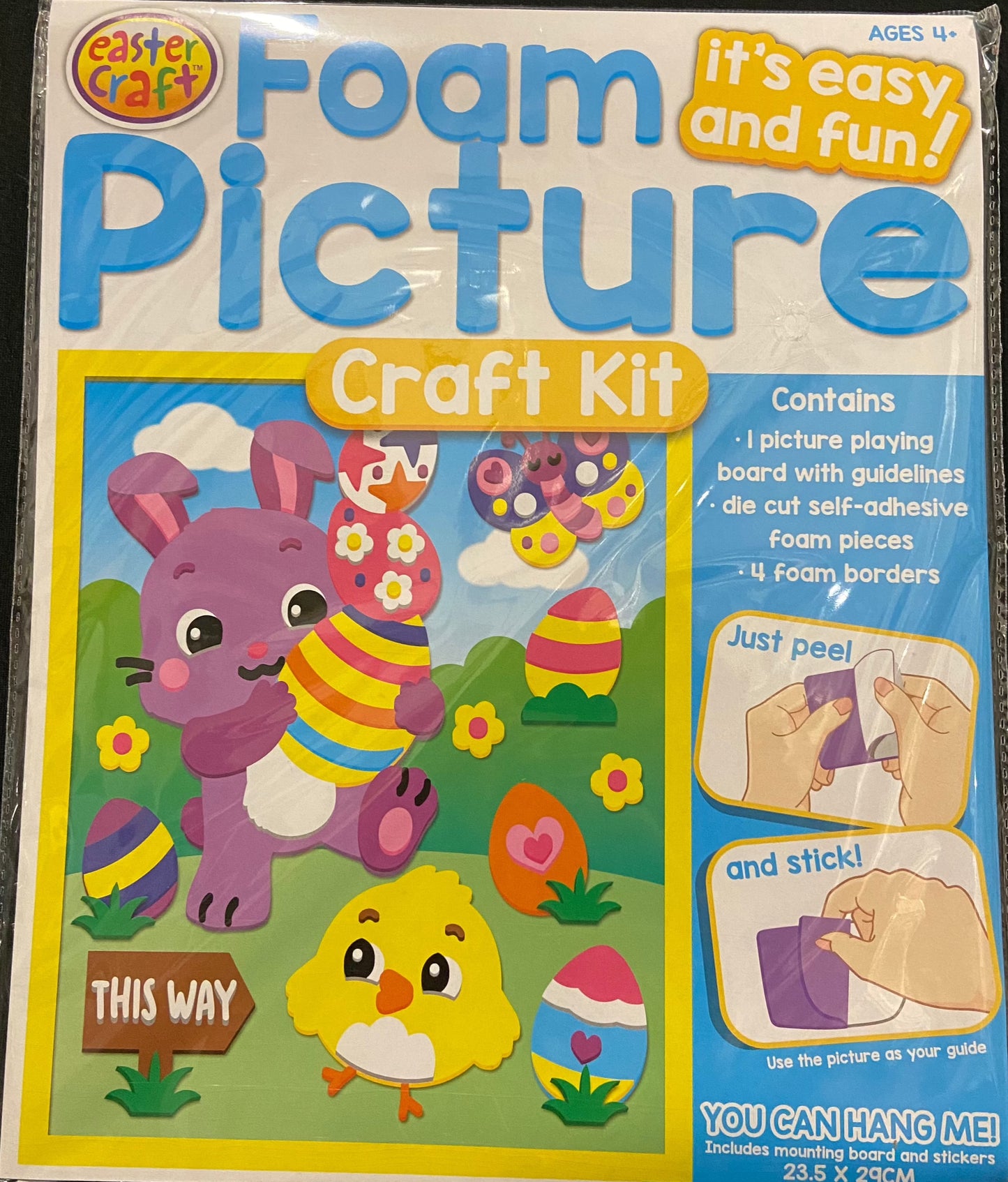 Easy Craft Foam Picture Craft Kit - Rabbit/Chick/Eggs - Peel and Stick