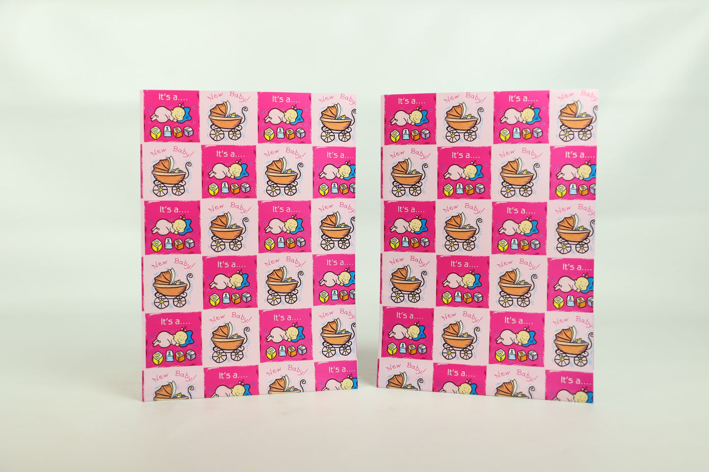Wrapping Paper Sheets 2x New Baby Girl Theme 70cm x 50cm