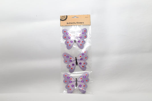 Craft Large Butterfly Stickers 3pk- Purple