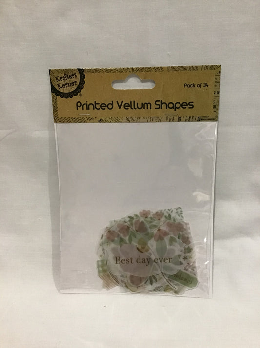 Printed Vellum Shapes - Design #2 - 34 pk