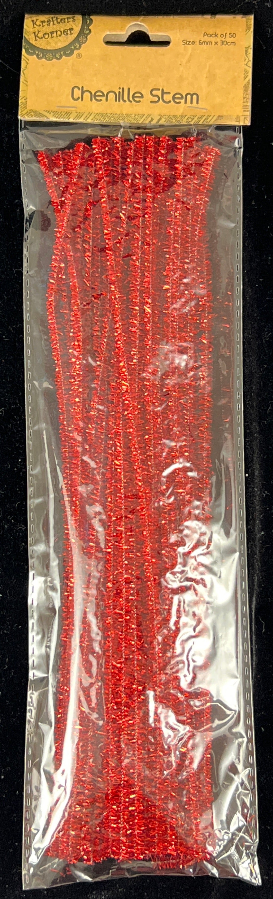 Metallic Pipe Cleaners - Red - Pack of 50