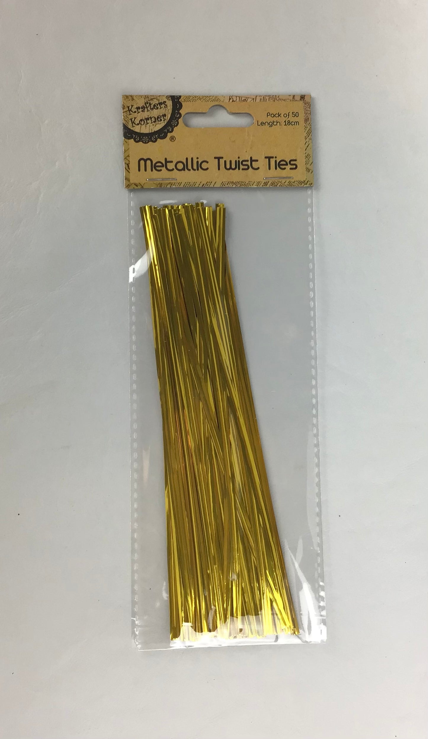 Metallic Twist Ties - Gold - 50 pc