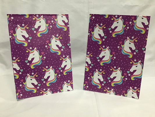 Wrapping Paper Sheets 2x Unicorn Theme - 70cm x 50cm