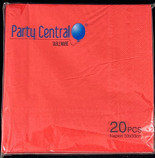 Napkins - Red - 20 pc - 33cm x 33cm