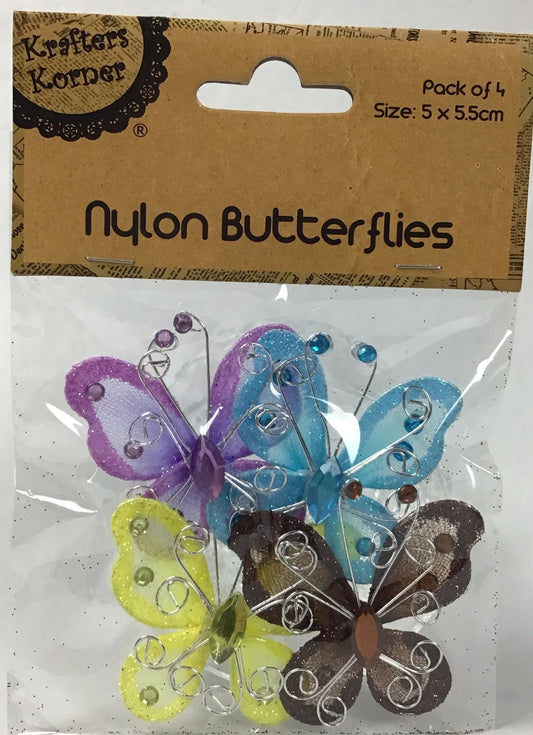 Nylon Stocking 3D-Butterflies - Pack #1 - Pk 4