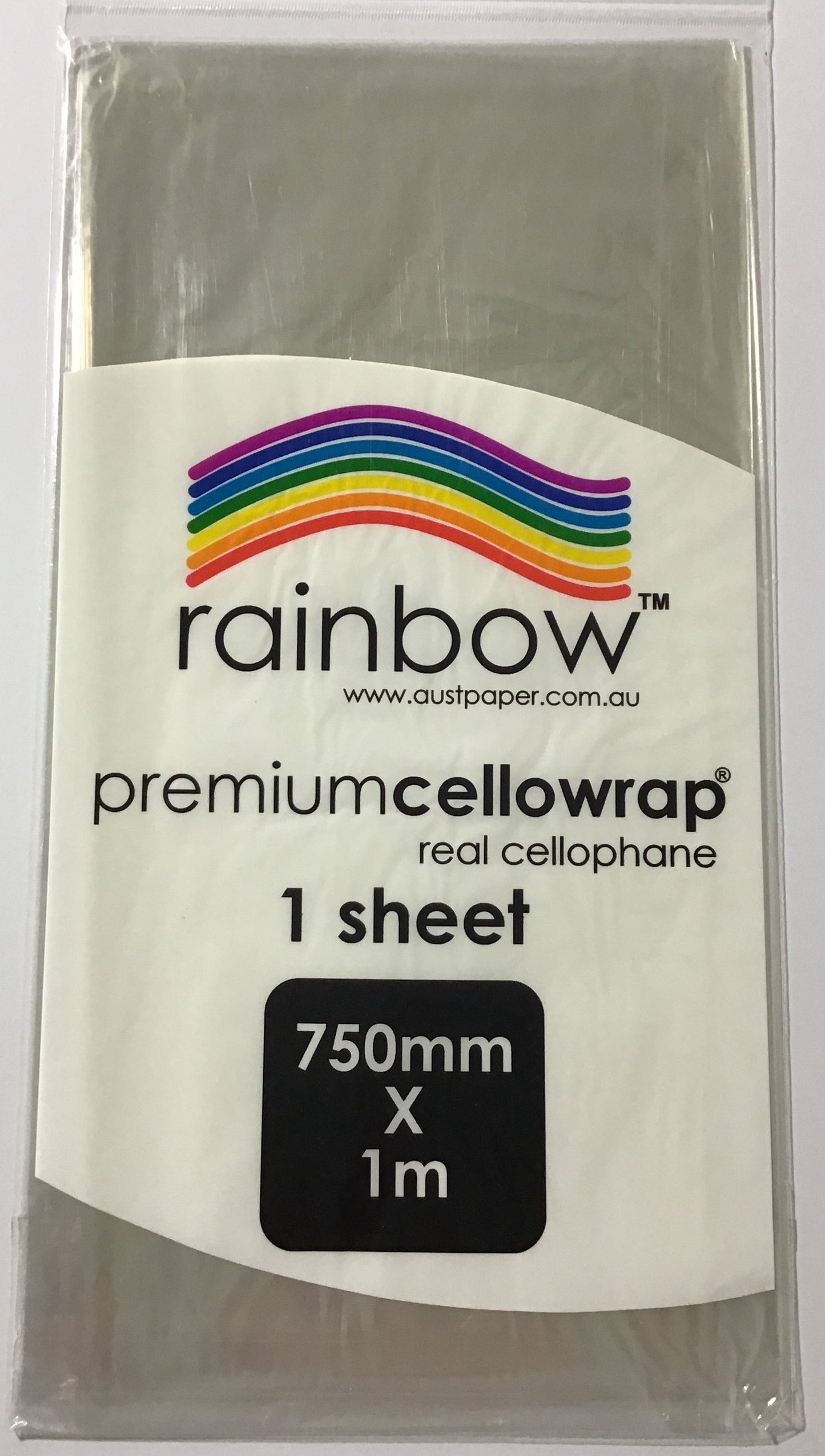 Cellophane - Clear - 1 sheet - 750mm x 1m