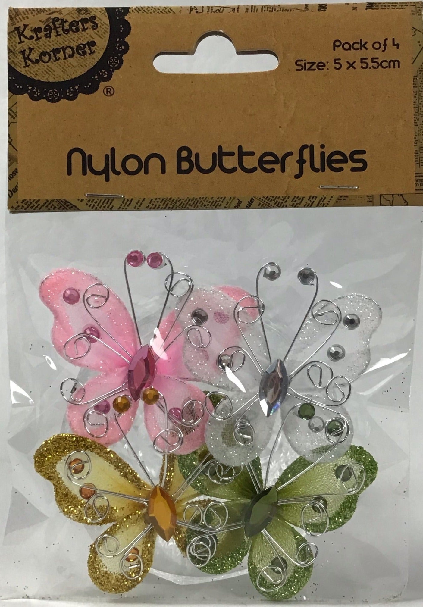 Nylon Stocking 3D Butterflies - Pack #2 - Pk 4