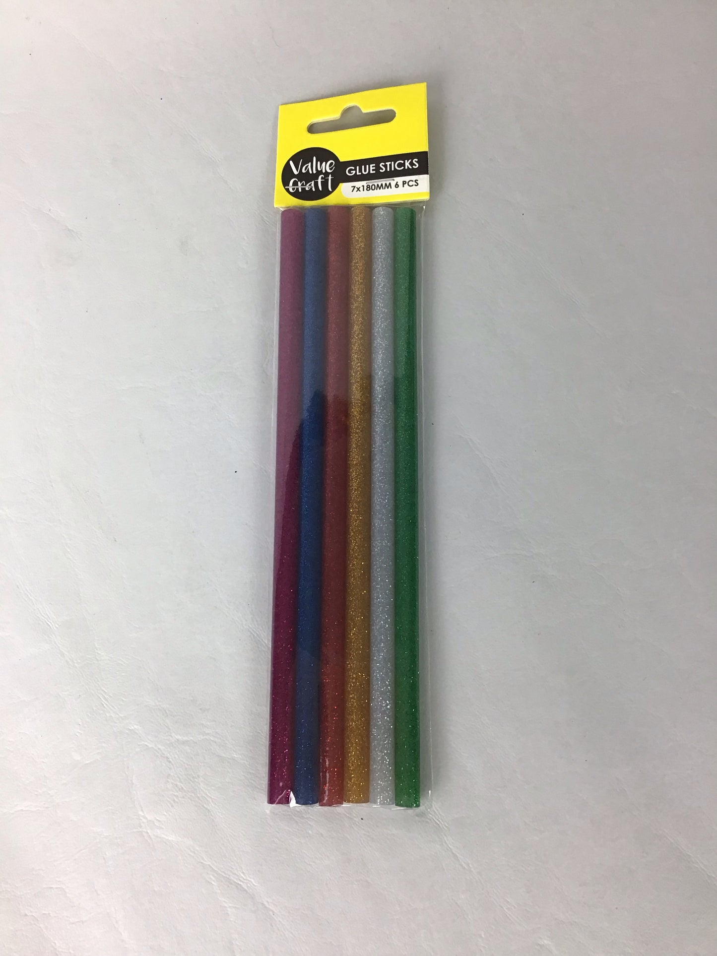 Hot Glue Gun Sticks - Glitter - Assorted Colours - 180x7mm - 6 pk