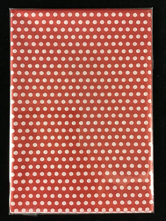 Tissue Paper - Red with White Spots - 4 Sheets - Each sheet 70cm x 50cm