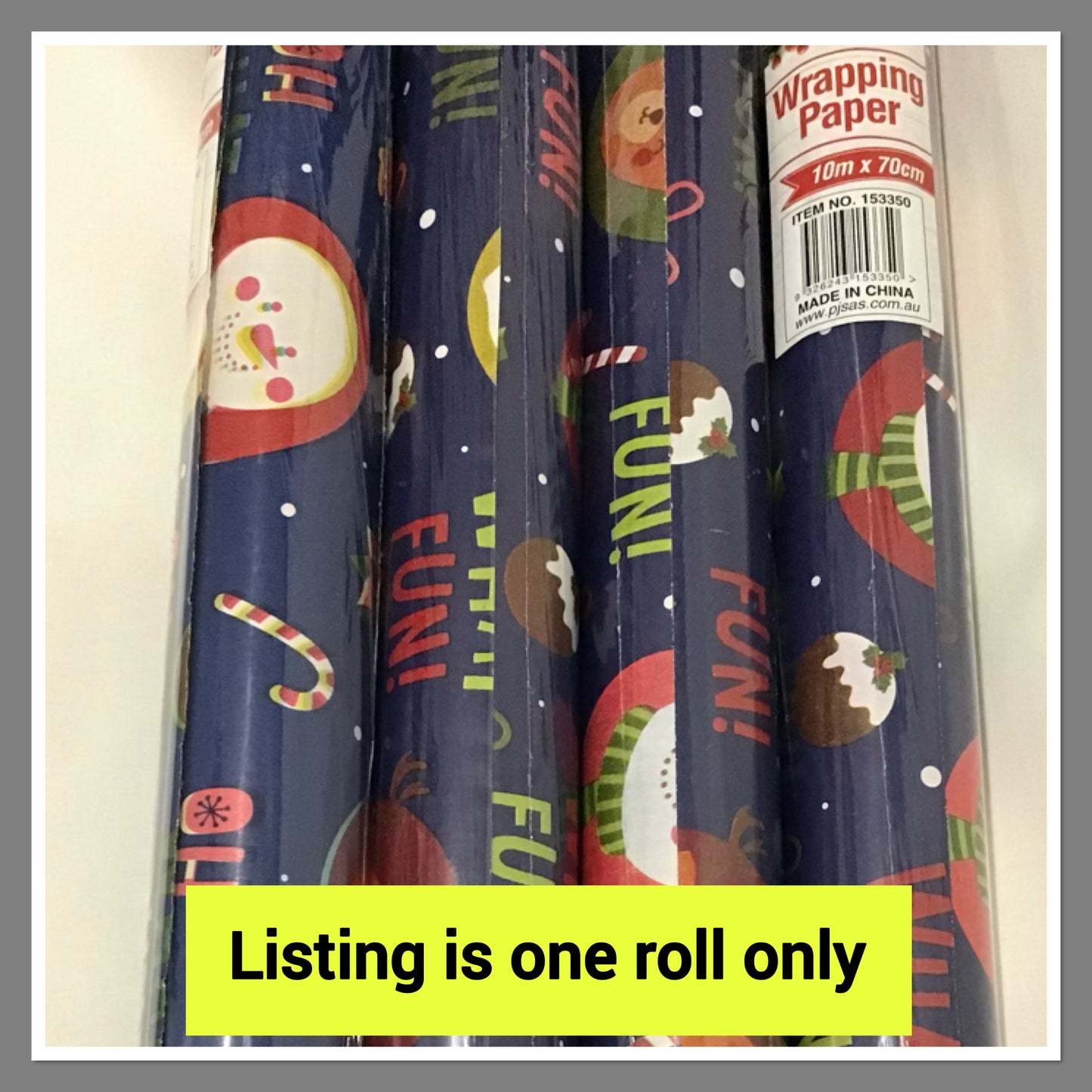 Christmas Wrap - One roll - Design #3 - 10m x 70cm
